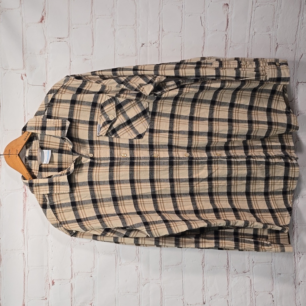 Columbia Cornell Woods Flannel Long Sleeve Button Down Mens Size L